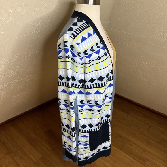 Style & Co Open Cardigan Size Large Petite Multicolor Mixed Media Print Boho - Picture 5 of 8